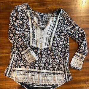 Floral Black and cream Women's Top